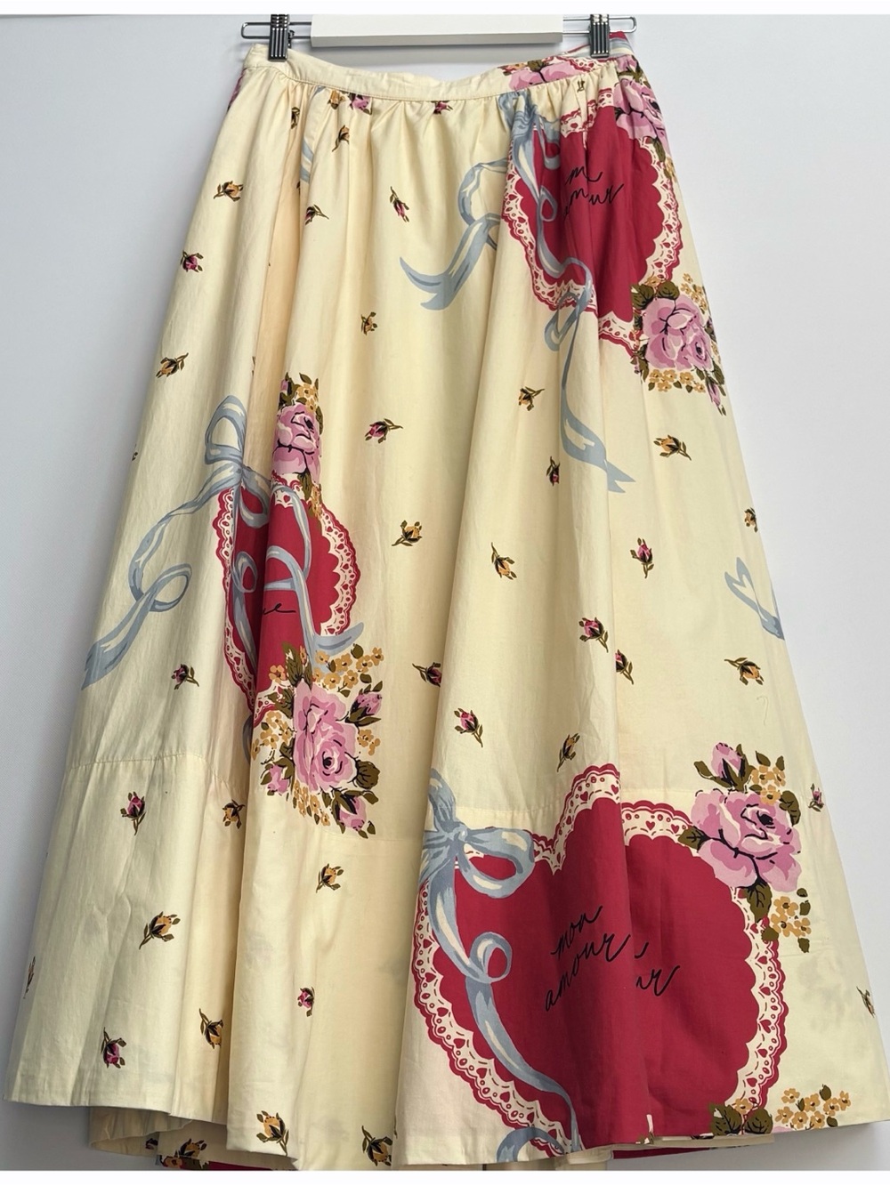 NWT Anthropologie Maeve Jacie Poplin Vintage Heart Floral Print Maxi Skirt S - Picture 8 of 17